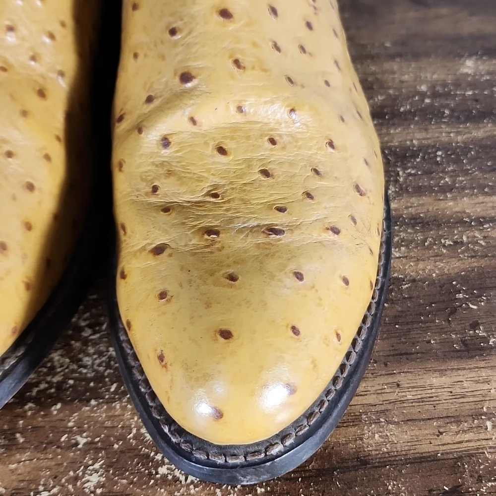 Vintage Laredo Cowboy Ostrich Boots Mens Size 12EW Model# 69032